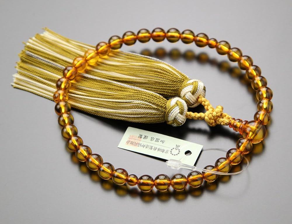 念珠、数珠、片手用　天然琥珀　7ミリ 楽天市場】【数珠】『透琥珀』数珠7ミリ玉女性用略式数珠片手